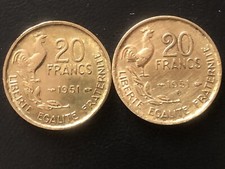 Lot de 2 pièces de 20 Francs