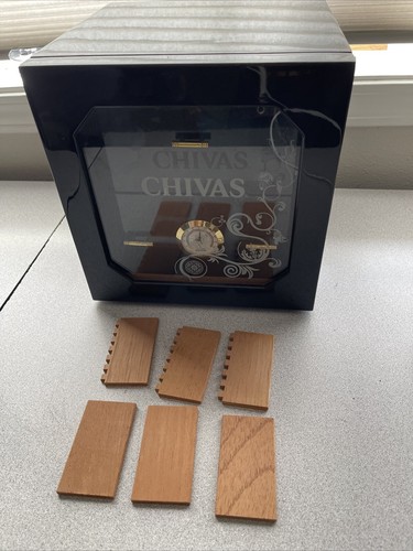 Chivas humidor wood - chivas, glass