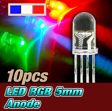 718# LED RGB rouge vert bleu 5mm anode commune 10pcs
