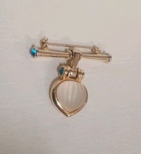 Belle Broche Pendentif LALIQUE Bijoux Métal Doré Et Cristal