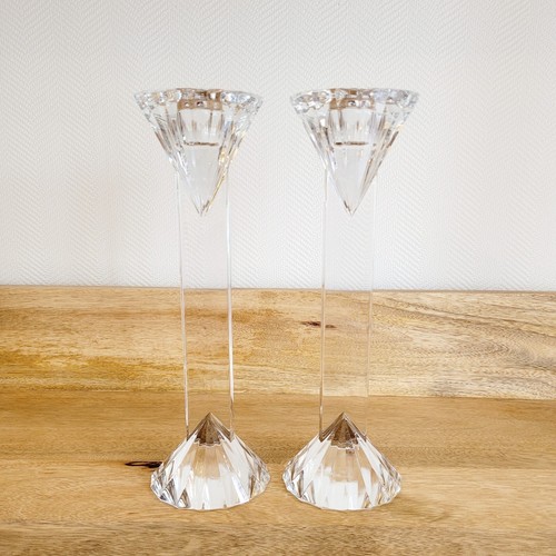 Paire bougeoirs cristal - bougeoirs,