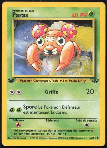 Carte pokémon paras 64 - paras, 59/64