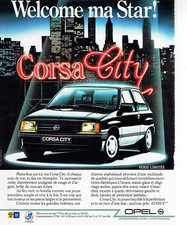 publicité Advertising 0723  1987  Opel  Corsa City  Welcome my star !!!