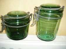 LOT 2 BOCAUX VERRE ANCIENS CONSERVE CUISINE EPICERIE.....SOLIDEX