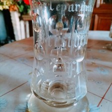 CRISTAL superbe chop a BIERE  béer objet vitrine pinte verre glace chope bar 