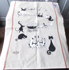TORCHON IMPRIME FANTAISIE EN COTON LES CHATS DE DUBOUT