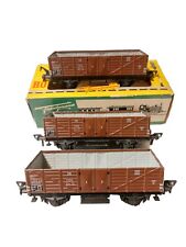 3x Fleischmann Wagons 1205 Marchandise Train Électrique Miniature Ho 