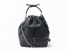 NEUF SAC A MAIN LANCEL SEAU NINON M A10650 CUIR GRAINE BLEU BANDOULIERE BAG 650€