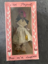 Poupée ancienne Peynet latex technigom - Martiniquaise  en boite  bon état   A35