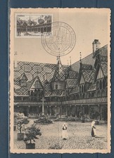 FRF  carte maximum  vente des vins des hospices hôtel Dieu de 21 Beaune   1953