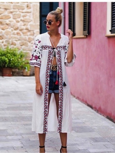 Zara summer embroidered - embroidered, maxi