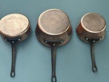 Lot de 3 casseroles - MAUVIEL 1830 - Cuivre Massif - Fabrication Française