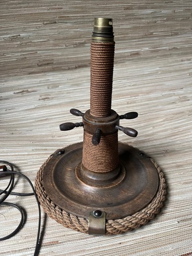 Lampe bois corde esprit - lampe,