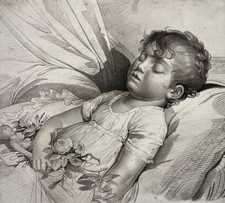 Sommeil Innocence GRAVURE Cazenave LOUIS LAFITTE Bance ENFANT 1805