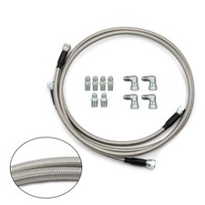 52" Length SS Braided Transmission Cooler Hose Pour TH350 700R4 TH400 A1'