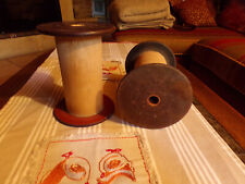 Anciennes grosses bobines en bois de filature,artisanat,bricolage,dentelle,décor