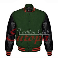 New American Beautiful Varsity College jacket with Black Real Leather Sleeves