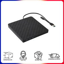Lecteur DVD/CD Externe Portable USB-A 3.0 USB-C Ordinateur Bureau PC Portable