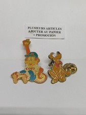 (B4) 2 Pin's Pins Pin LAPEL Disney Esso Chien BD"PLUTO" Et Coco Le Singe 