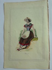 BRESIL femme assise en costume LITHOGRAPHIE originale du recueil  M.BOULGON 1860