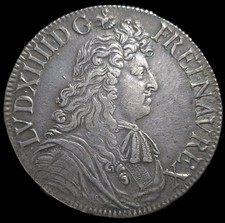 Écu À La Cravate 1679 X Amiens Louis XIV Rare