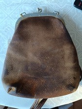 PETITE BESACE CUIR ANCIENNE DEBUT XX siècle