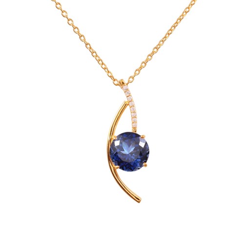 Pendentif saphir bleu - saphir,