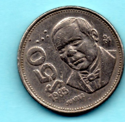 Piece mexique pesos benito - mexique, 50