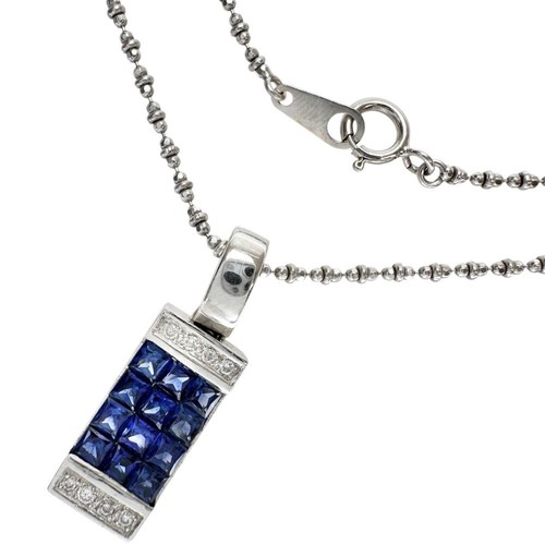 Collier saphir ct diamant - saphir,
