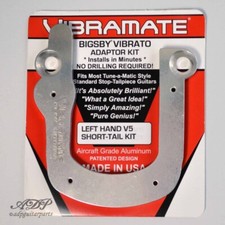 Adaptateur VibramateV5 Short Gauche Sans percage SG Tele Bigsby B5 Nickel Lefty