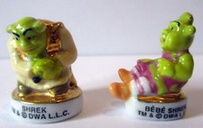Fèves brillantes et or - Série Shrek, un Ogre en or X2/8 - 2004 -
