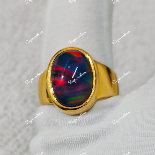 Bague homme opale - bague, noire