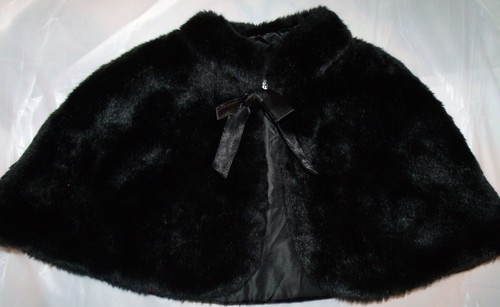 Black faux fur - satin, lined