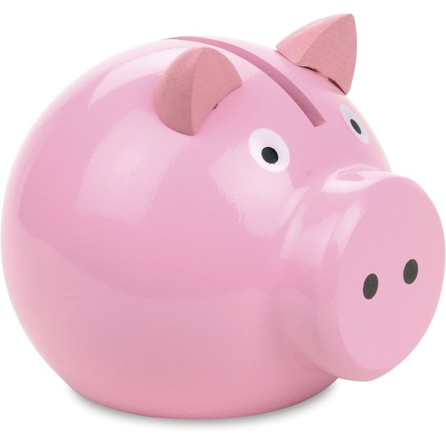 Tirelire cochon rose - en, hêtre