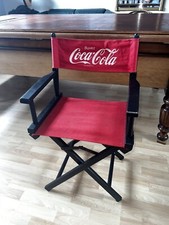 Chaise En Bois Pliante Coca Cola / Chaise De Directeur De Cinéma Noir Et Rouge
