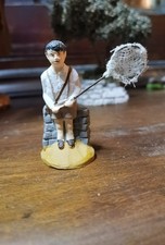 Santons de provence Le petit pêcheur et le pèlerin  6 cm.