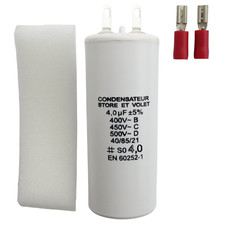Condensateur 4 uF (4 µF) pour moteur Somfy, Simu, M4 Group, Asa de store volet 