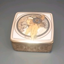 MUCHA Boîte Porcelaine Décor "Blonde", Artis Orbis Goebel Style Art Nouveau 