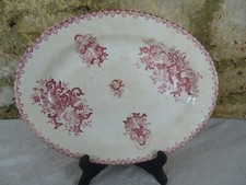 French Faience Onnaing Large Dish with Cherub/Angel Motifs entitled AMOURS  Pink