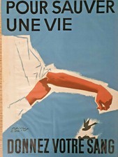 PAUL COLIN –- DONNEZ VOTRE SANG - AFFICHE ORIGINALE - POSTER - 1968
