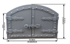 Fonte porte coupe-feu Argile Four Pain Fumoir Poêle en faïence PIZZA 52x35cm 