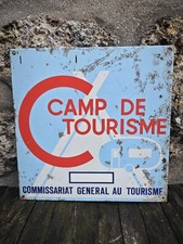 Plaque no émaillée ancienne panneau routier CAMP de TOURISME no Fendt Airstream