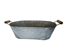 bassine En Zinc Avec Des Anses En Bois 