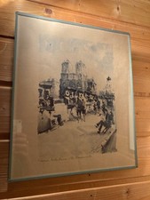 Lucien Delarue aquarelle originale Paris Notre dame & bouquinistes signée 1960