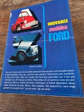 PUBLICITE DEPLIANT GAMME FORD ANGLIA TAUNUS ZODIAC MUSTANG GT CORTINA TRANSIT