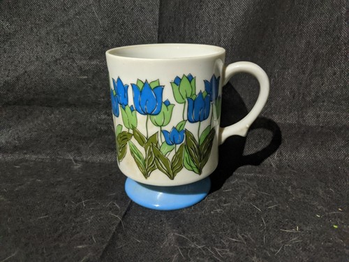 Rare vtg retro white blue - white,