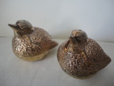 Couple d'oiseaux en forme de salière et poivrière métal