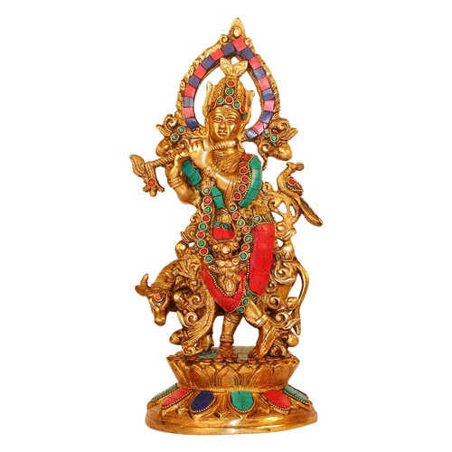 Laiton debout krishna - debout, jouer