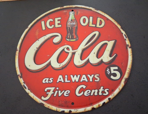 Plaque metal motif cola - plaque,