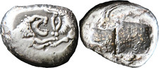 GRECE ANTIQUE - LYDIE - Crésus - Hemistatère - Lion et taureau - Carré creux